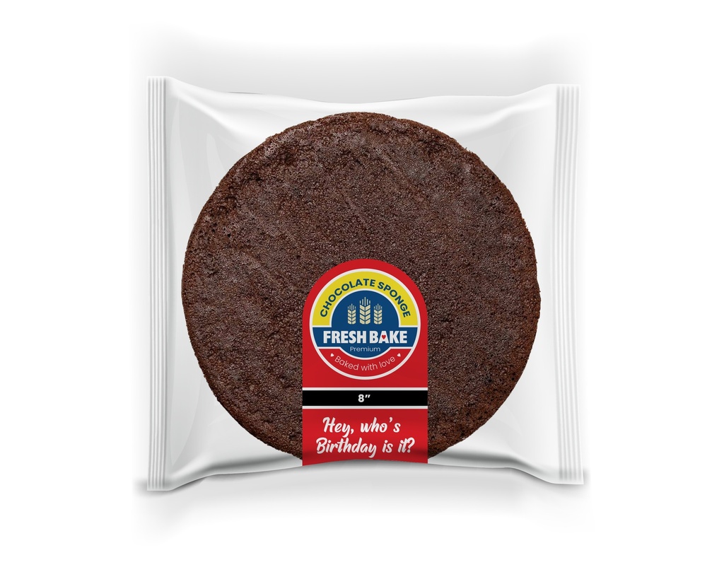 Sponge Cake Round (8", Chocolate)