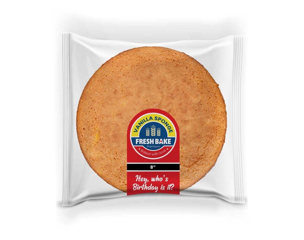 Sponge Cake Round (8", Vanilla)